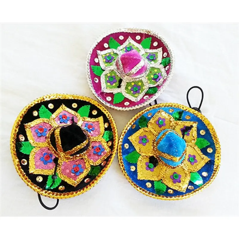 Colorful Pet Dog Sombreros Black, Small