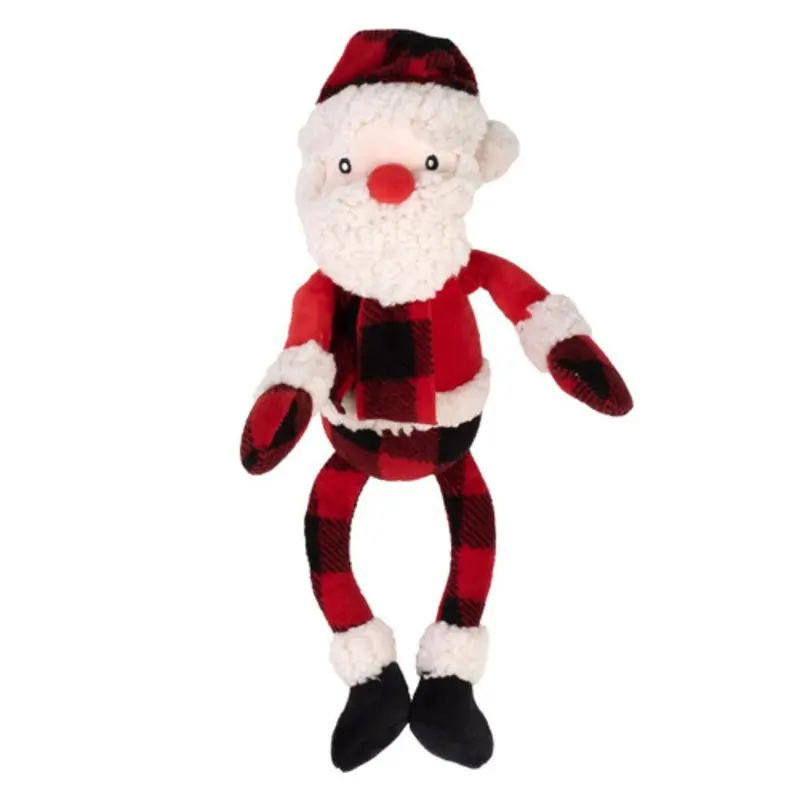 Plush Christmas Buffalo Santa Pet Dog Toy One Size