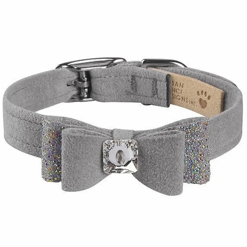 Platinum Aurora Borealis Crystal Stellar Big Bow Collar
