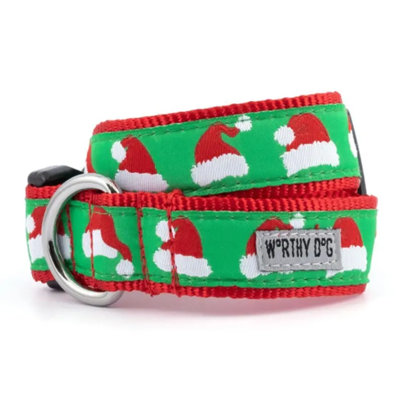Santa Hats Pet Dog Collar & Optional Lead