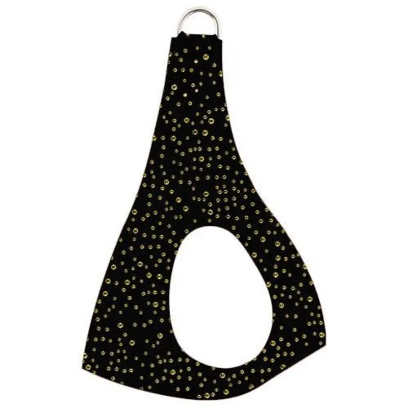 Black Step in Step-In Harnesses w/ Gold Stardust - In Stock