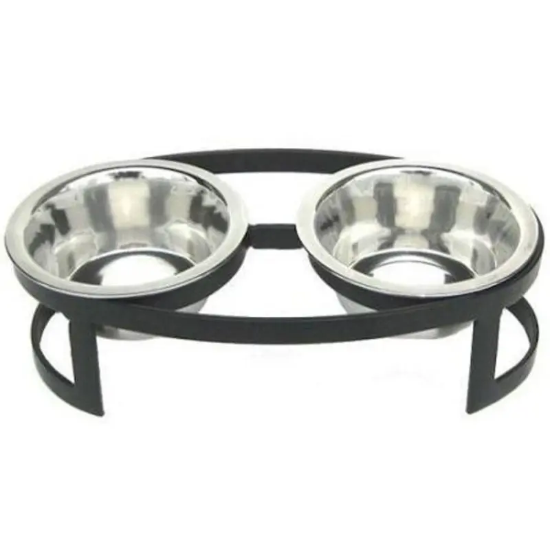 Tiny Oval Double Raised Bowl - White