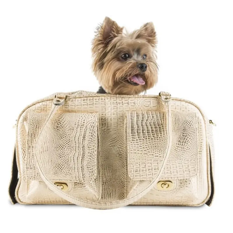 Marlee Pet Dog Carrier - Gold Croc by Petote