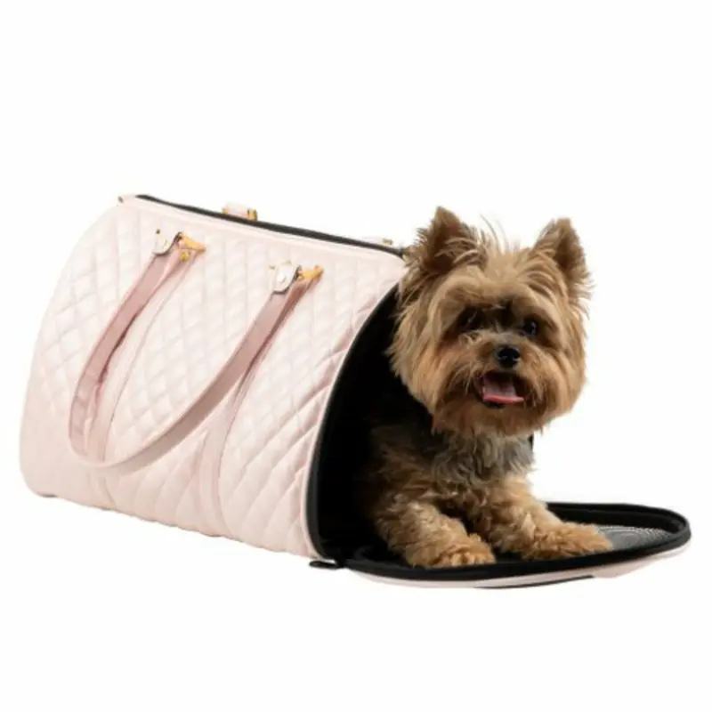 Duffel - Pink Quilted Pet Dog Carrier by Petote Mini