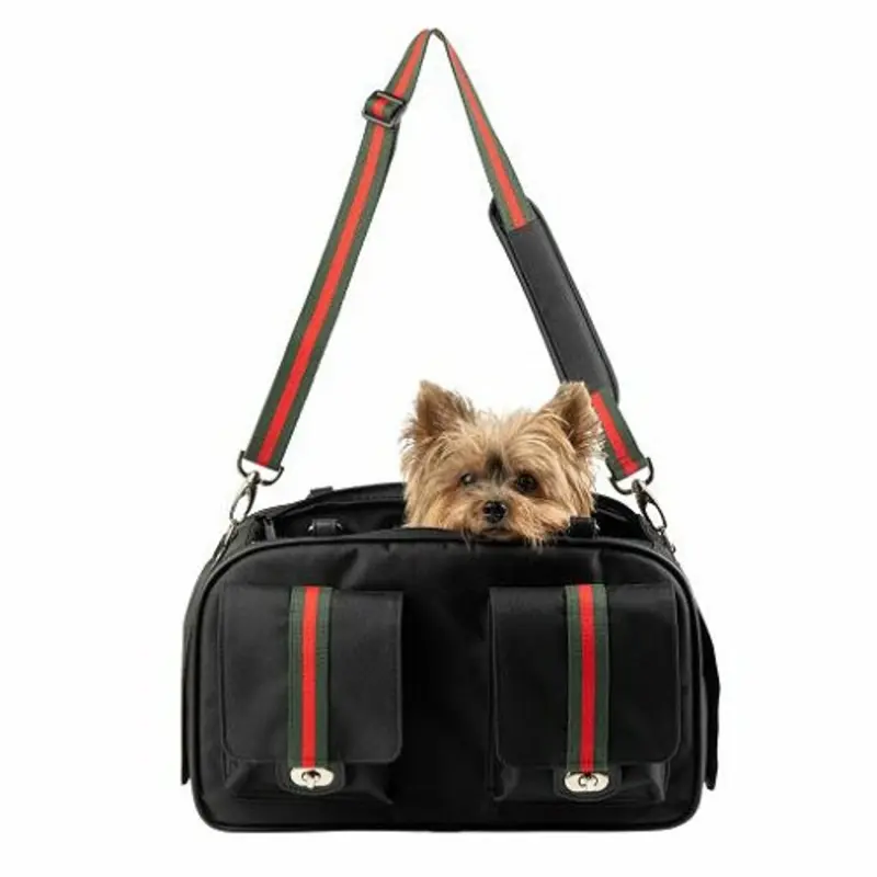 Marlee 2 Pet Dog Carrier - Black with Stripe by Petote