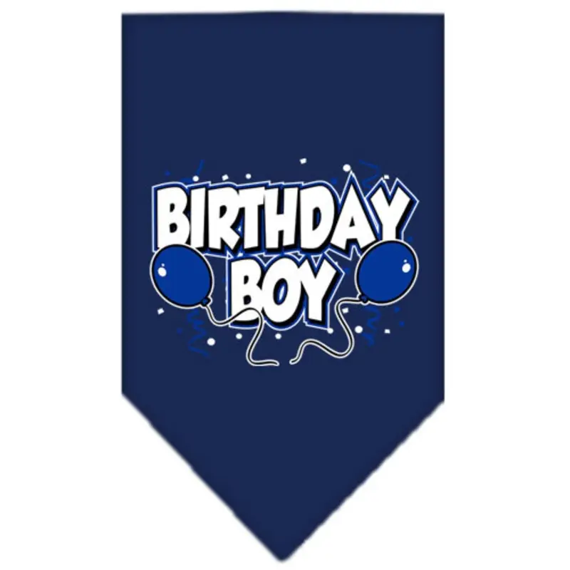 Birthday Boy Balloons Tie-on Pet Dog Bandana Small  - 14" x 14" square