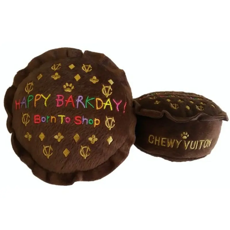 Chewy Vuiton "Happy Barkday Cake" Plush Dog Toy Small