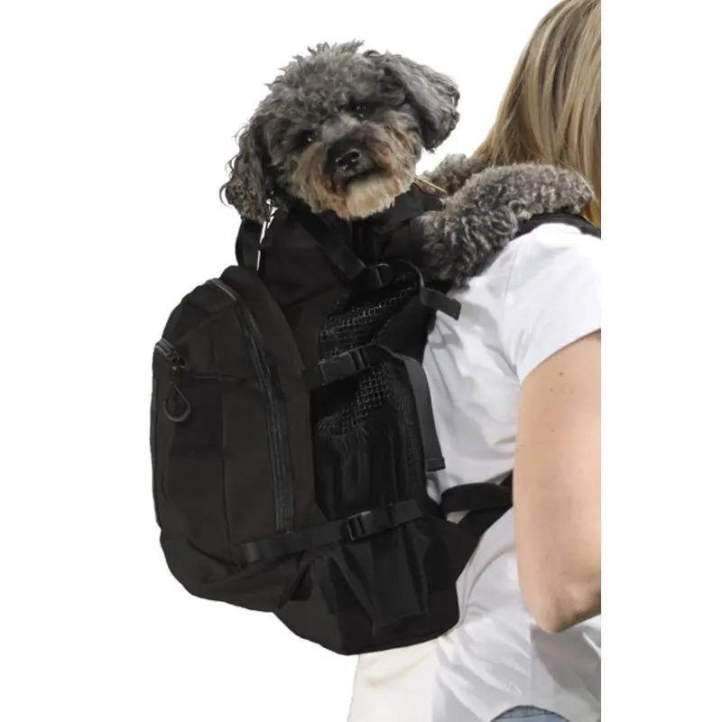 Air Plus Pet Backpack Carrier - Jet Black- Pets Up to 40 lbs Small