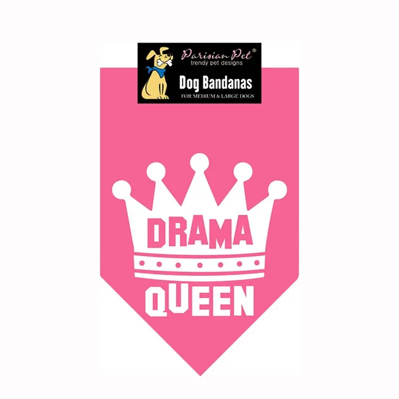 Drama Queen Dog Bandana - Pink Small