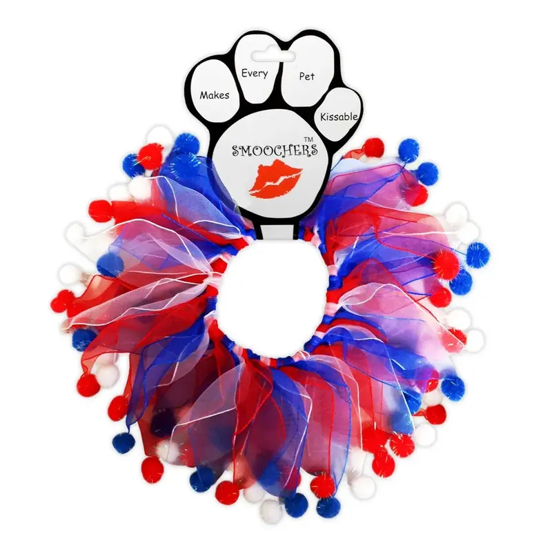 Smoochers Dog and Cat Scrunchie - Patriotic Fuzzy Wuzzy X-Large