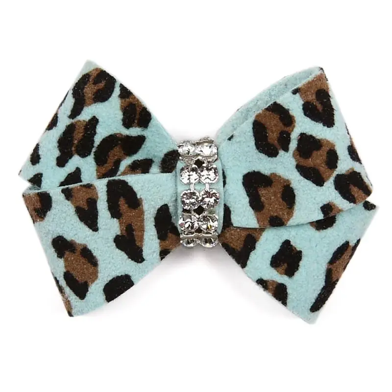 Cheetah Couture Nouveau Bow Dog Hair Bow by Susan Lanci - Tiffi Cheetah X-Small