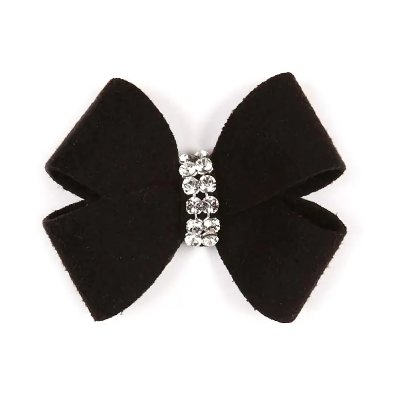 Nouveau Bow Dog Hair Bow by Susan Lanci - Black X-Small