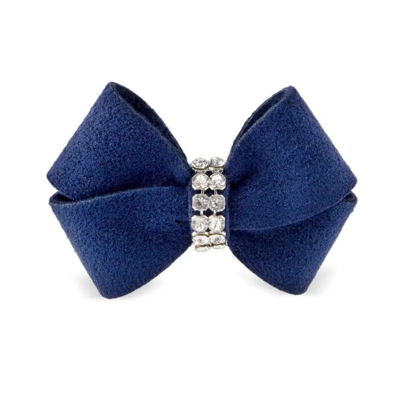 Nouveau Bow Dog Hair Bow by Susan Lanci - Indigo X-Small