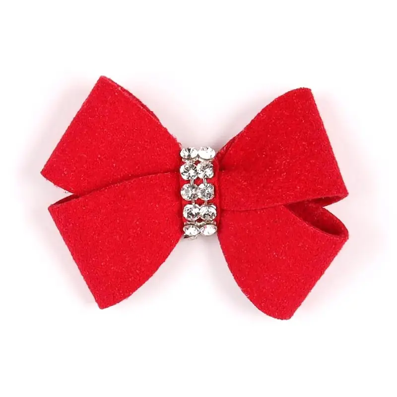 Nouveau Bow Dog Hair Bow by Susan Lanci - Red X-Small