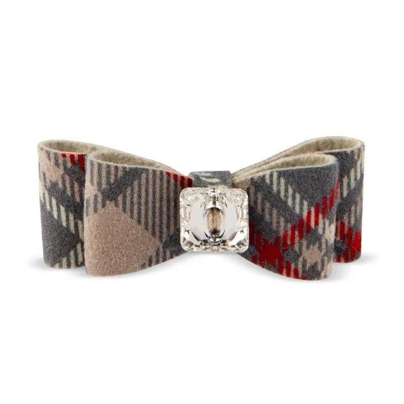 Scotty Big Bow Dog Hair Bow by Susan Lanci - Doe Plaid Teacup