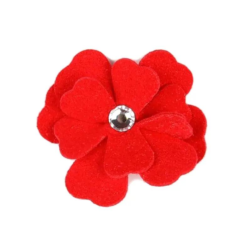 Susan Lanci Garden Flower 2-Layer Dog Hair Bow - Red