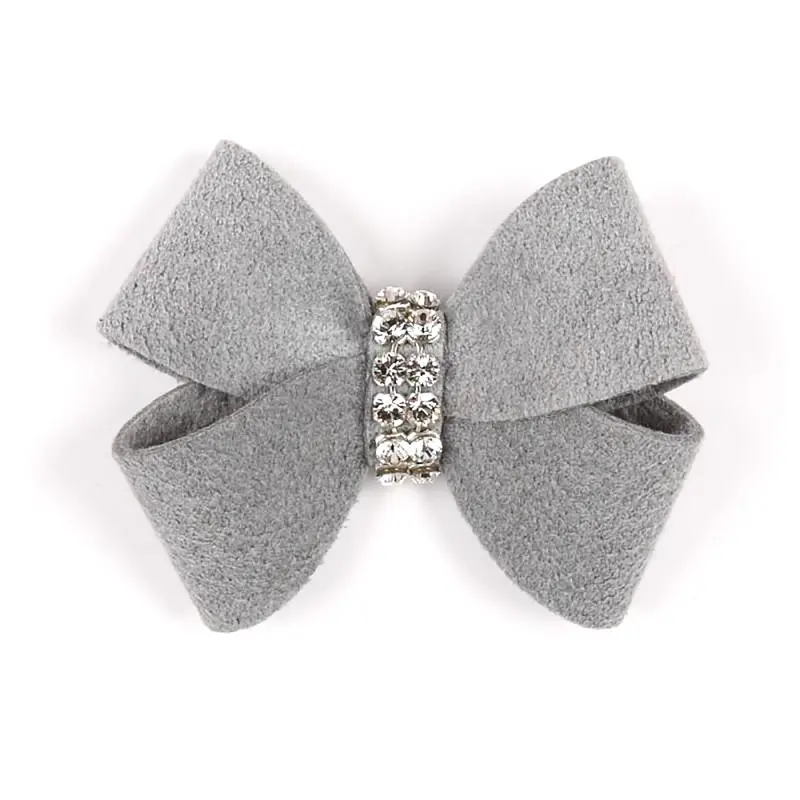 Susan Lanci Nouveau Bow Dog Hair Bow - Platinum X-Small