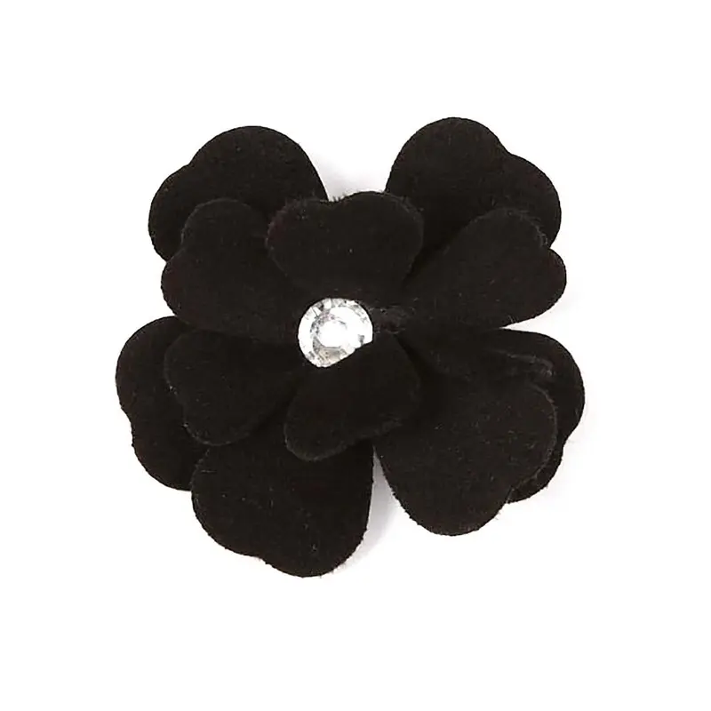 Tinkie's Garden Flower 2 Layer Dog Hair Bow by Susan Lanci - Black