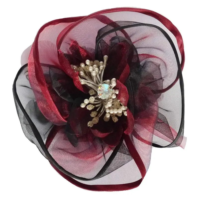 Pooch Outfitters Harper Flower Dog Collar Attachment - Burgundy One Size - Out of Stock!