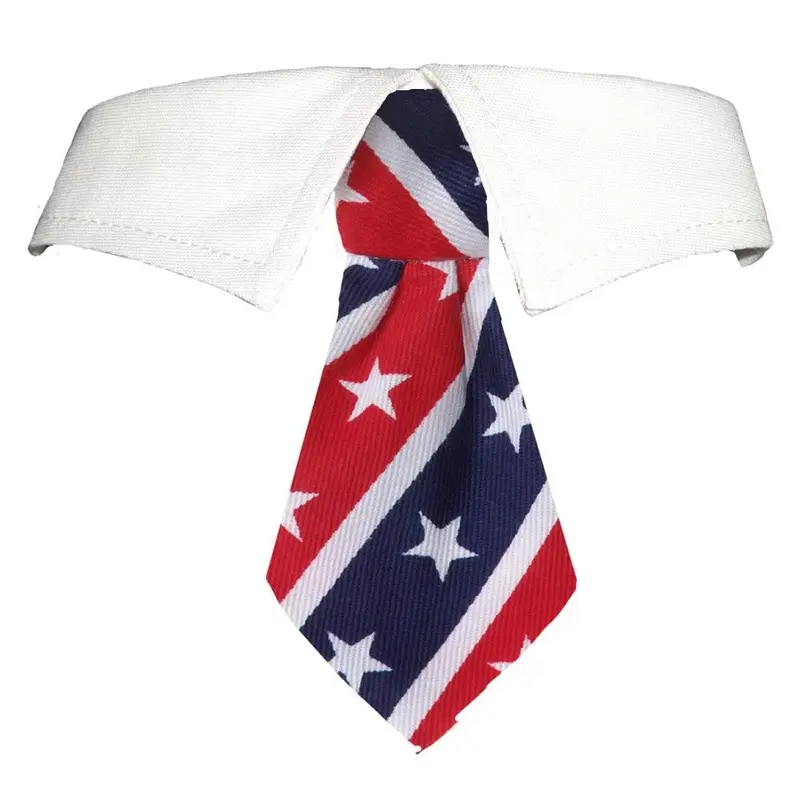 Pooch Outfitters Stars and Stripes Dog Shirt Collar and Tie XXS/XS