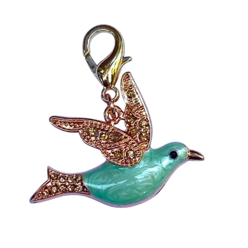 The Dog Squad Huge Green Bird Dog Collar Charm