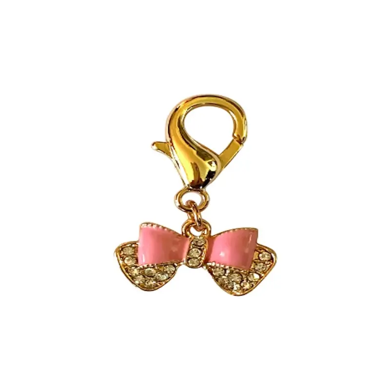 The Dog Squad Parisian Bow Dog Collar Charm - Pink