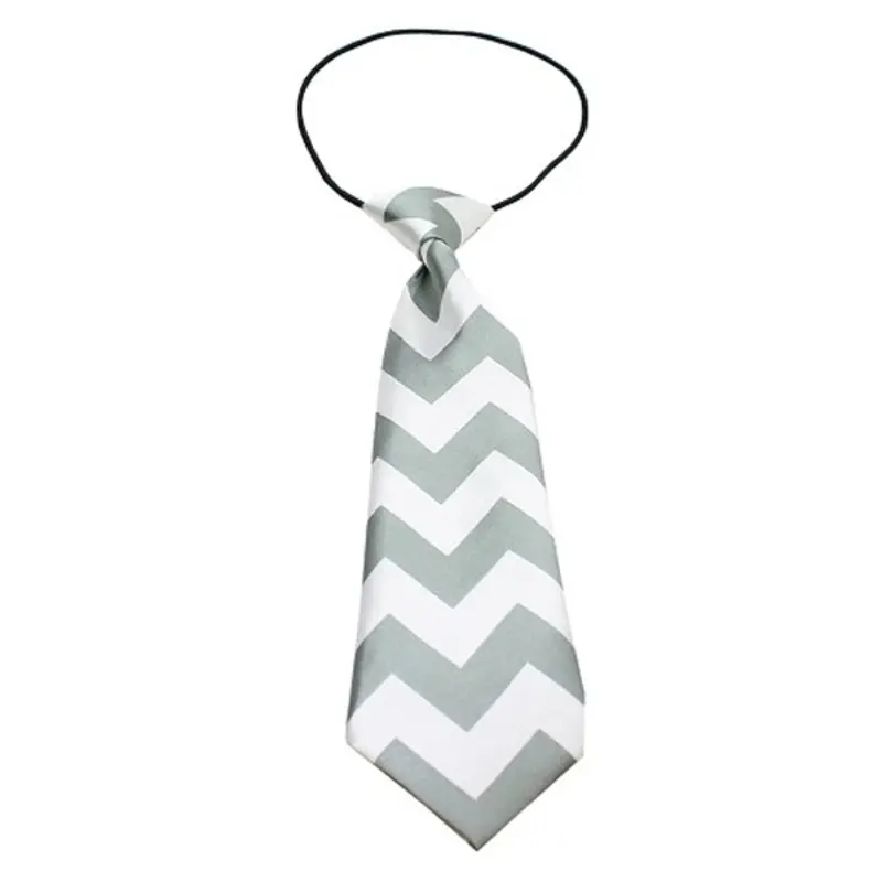 Chevron Big Dog Neck Tie - Gray