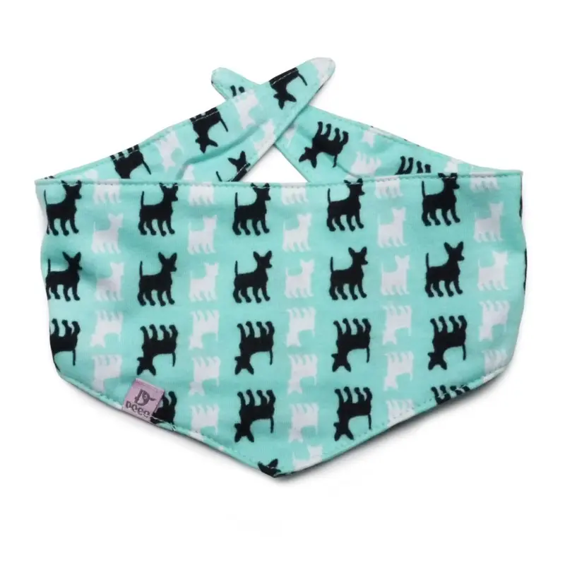 Dogo Dog Bandana - Blue with Dogs Small