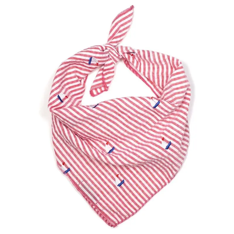 Worthy Dog Red Stripe Sailboat Dog Bandana Small