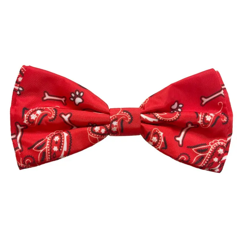 Huxley & Kent Dog and Cat Bow Tie Collar Attachment - Bone-Dana Red Small - Out of Stock!