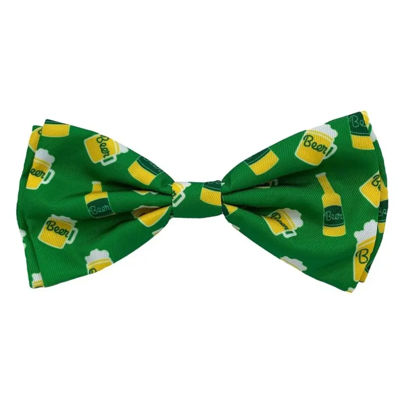 Huxley & Kent Dog and Cat Bow Tie Collar Attachment - Irish Suds Green Small