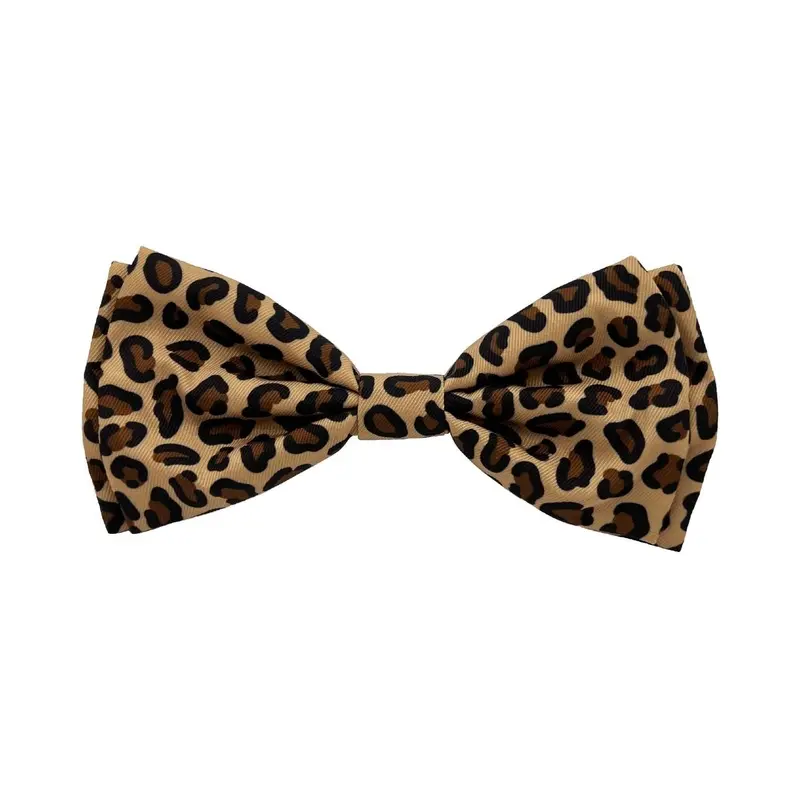 Huxley & Kent Dog and Cat Bow Tie Collar Attachment - Tan Leopard Small - Out of Stock!
