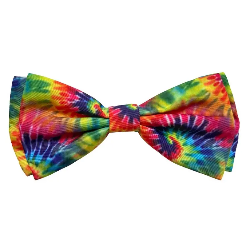 Huxley & Kent Dog and Cat Bow Tie Collar Attachment - Woodstock Tie Dye Small