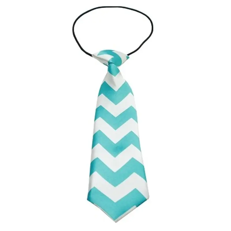 Chevron Big Dog Neck Tie - Light Blue
