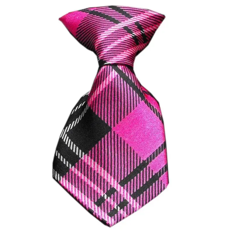 Plaid Dog Neck Tie - Pink