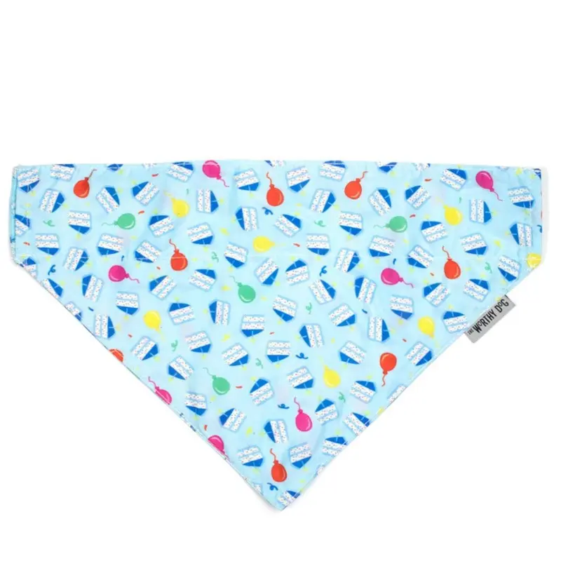 Worthy Dog Birthday Boy Dog and Cat Bandana Collar Attachment Small