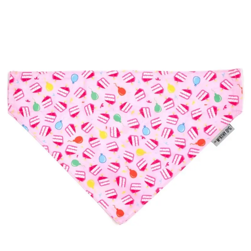 Worthy Dog Birthday Girl Dog and Cat Bandana Collar Attachment Small