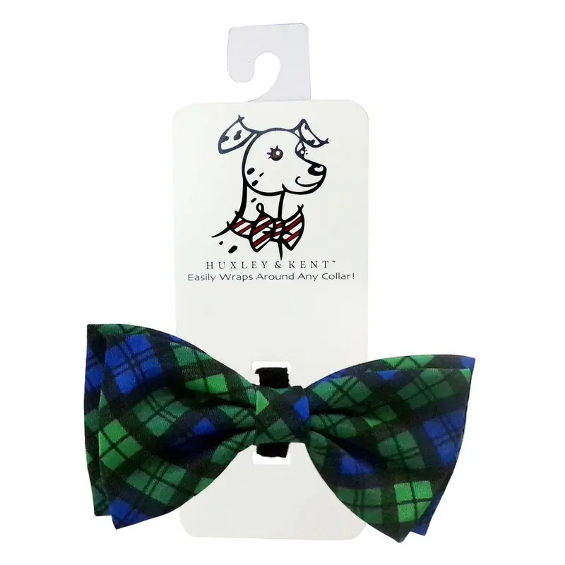 Huxley & Kent Pet Bow Tie Collar Attachment - Blackwatch Plaid X-Large