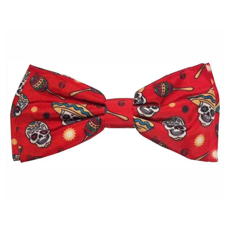 Huxley & Kent Pet Bow Tie Collar Attachment - Red Skulls Small