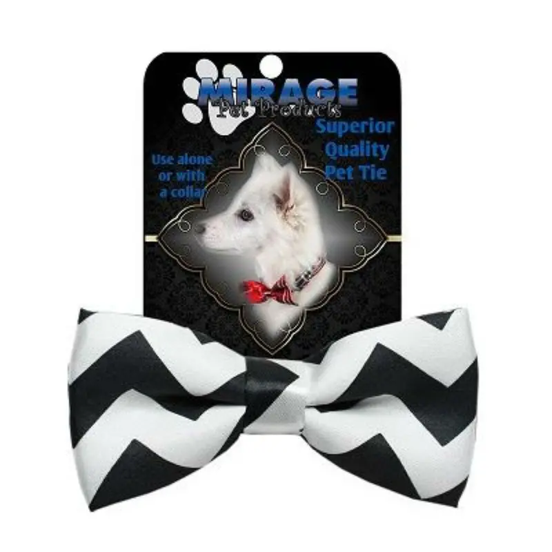 Mirage Chevron Dog Bow Tie - Black