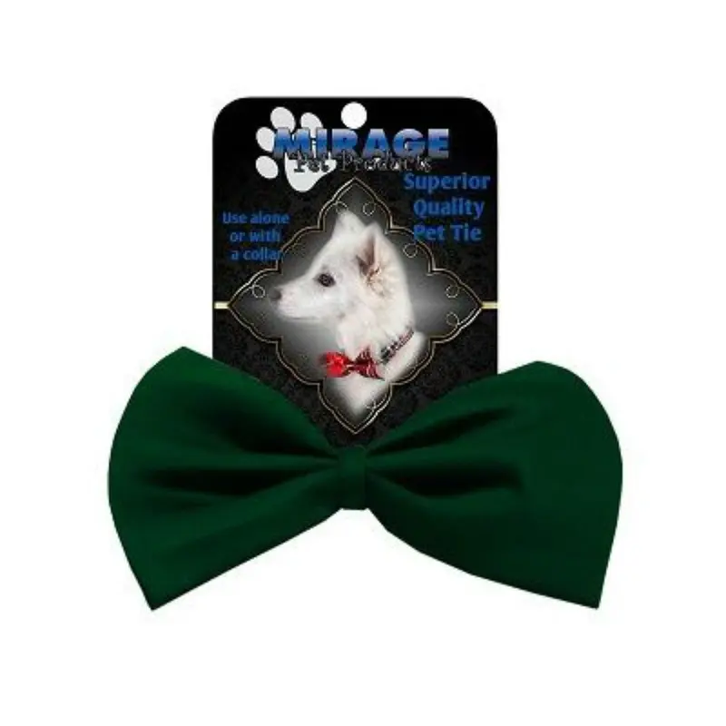 Plain Dog Bow Tie - Dark Green
