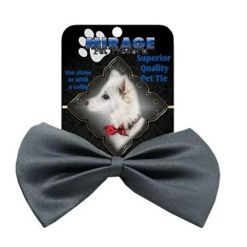 Plain Dog Bow Tie - Gray