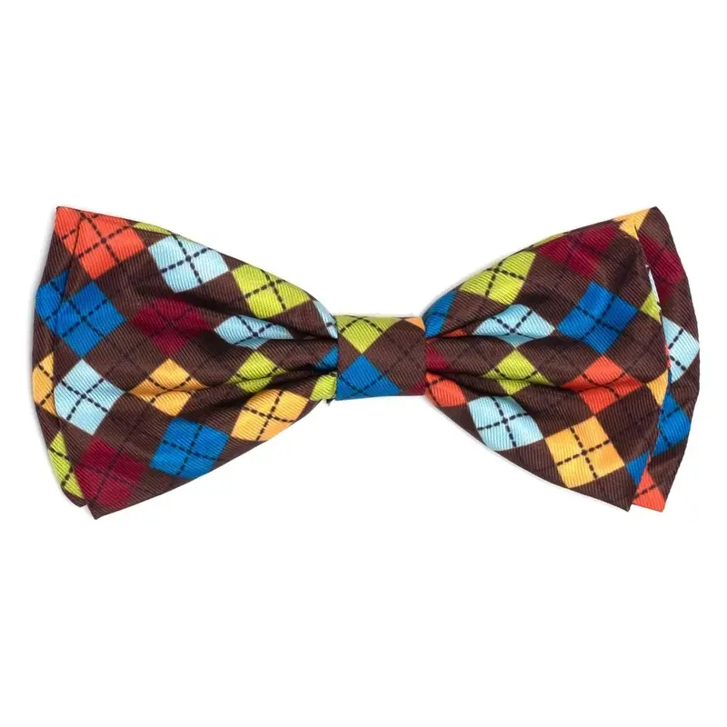 Worthy Dog Autumn Argyle Dog and Cat Bow Tie Collar Attachment Small - Out of Stock!