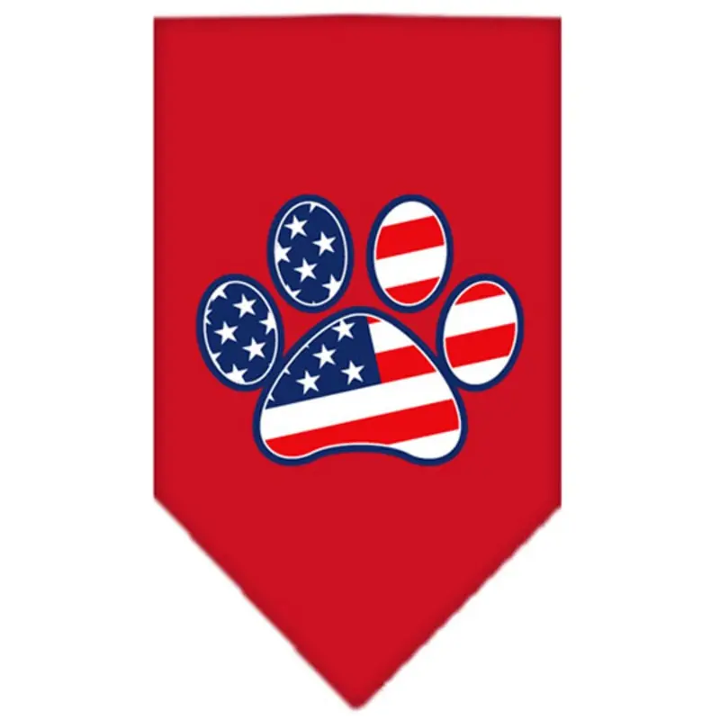Patriotic Paw Dog Bandana - Red Small