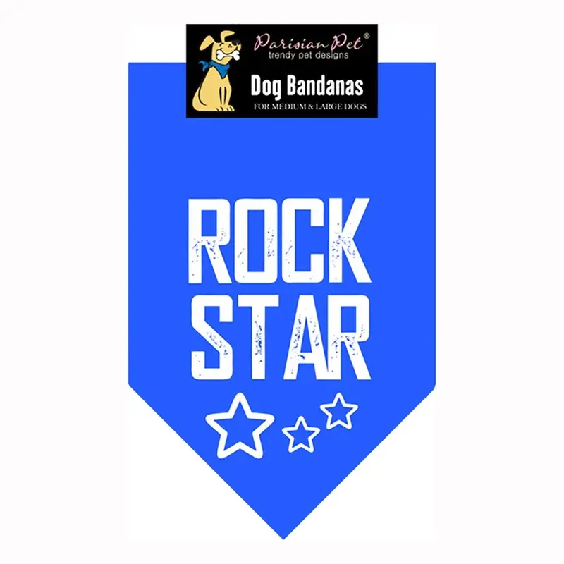 Rock Star Dog Bandana - Blue Small