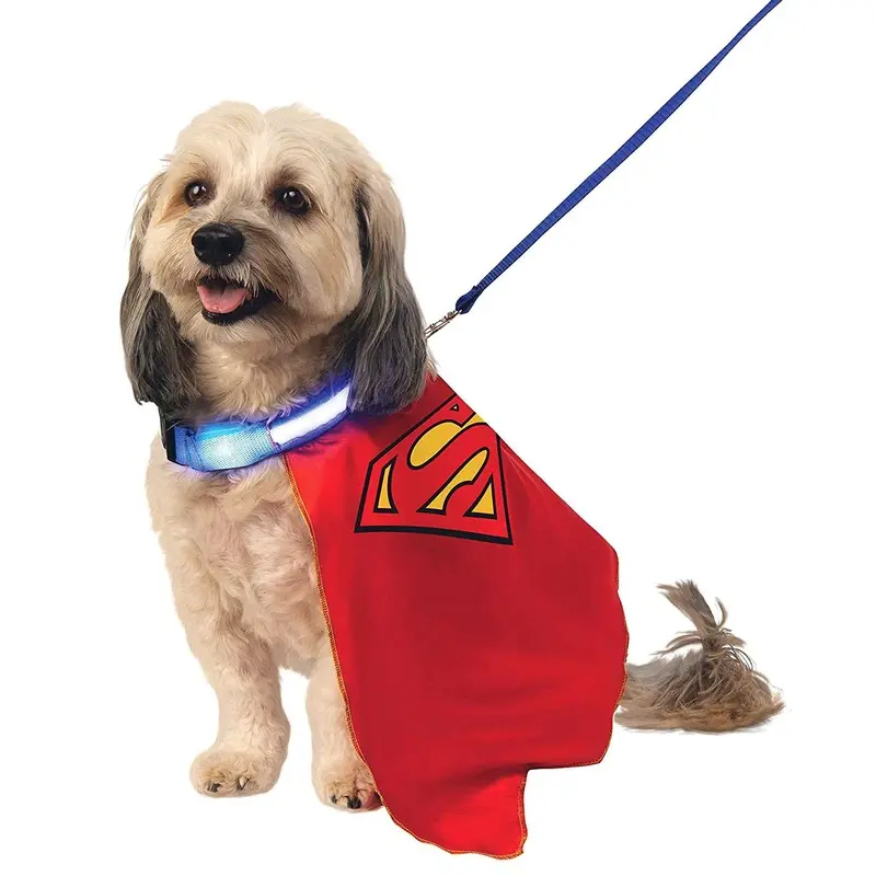 Superman Dog Cape with Light Up Collar and Leash Small - Out of Stock!