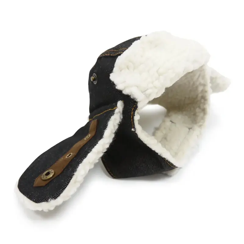 Trapper Dog Hat by Dogo - Black Denim X-Small - Out of Stock!