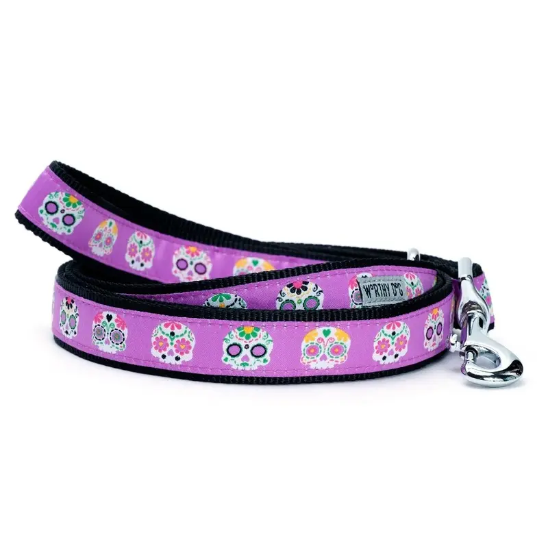 Worthy Dog Halloween Dog Leash - Skeletons Purple Small - Out of Stock!