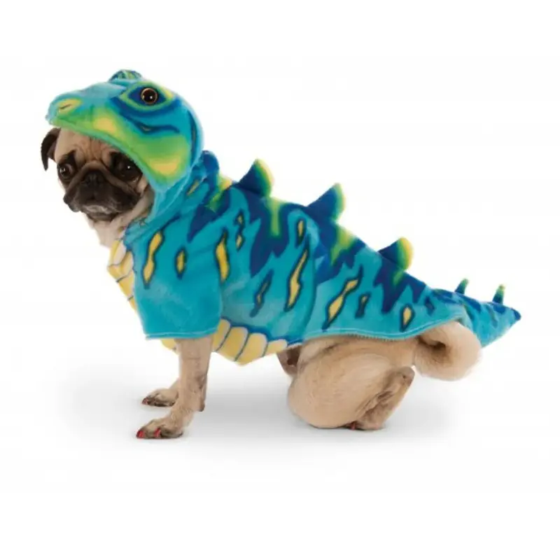 Dino Dog Hoodie Costume - Blue X-Small