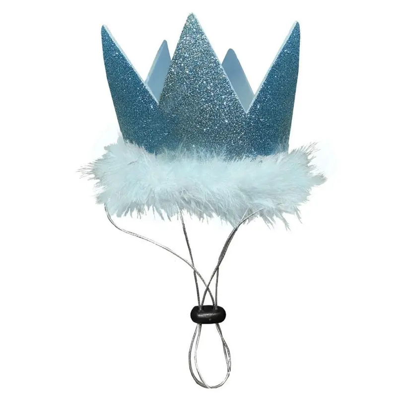 Huxley & Kent Party Crown Dog and Cat Hat - Blue Small